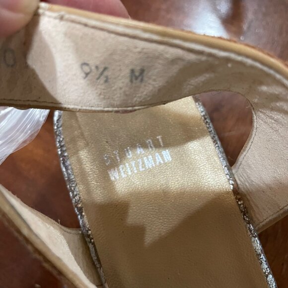 Naturalizer Thea 3 Metallic Shimmer Gold Leather Slip On Espadrilles Womens 7M - Picture 9 of 9